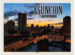 Vianmo Insegna In Legno 30X40 Cm Asuncion Paraguay Skyline Sonnenuntergang