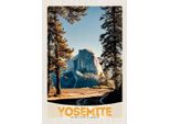 Vianmo Insegna In Legno 30X20 Cm Yosemite Amerika Natur BäUme Gebirge