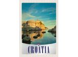 Vianmo Insegna In Legno 30X20 Cm Kroatien Burg Strand Meer Europa