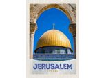 Vianmo Insegna In Legno 30X20 Cm Jerusalem Israel Tempel Gold