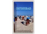 Vianmo Insegna Di Latta 30X20 Cm Ostseebad Deutschland Strandkorb Meer
