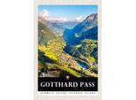 Vianmo Insegna In Legno 30X20 Cm Gotthard Pass Wanderung Natur WäLder
