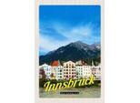 Vianmo Insegna In Legno 30X20 Cm Innsbruck Gebirge Natur Aussicht Stadt