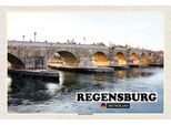 Vianmo Insegna In Legno 20X30 Cm Regensburg Steinerne BrüCke Fluss