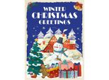 Vianmo Insegna In Legno 40X30 Cm Christmas Winter Greetings