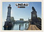 Vianmo Insegna In Legno 30X40 Cm Lindau Hafeneinfahrt Fluss GebäUde