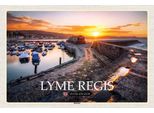 Vianmo Insegna In Legno 20X30 Cm Lyme Regis Harbour Enlgand Uk