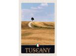 Vianmo Insegna In Legno 30X20 Cm Toskana Italien Baum Wiese Natur