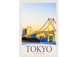 Vianmo Insegna In Legno 30X20 Cm Tokyo Asien Japan BrüCke Hochhaus