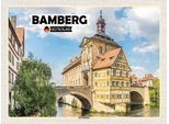 Vianmo Insegna In Legno 30X40 Cm Bamberg Altes Rathaus Fluss
