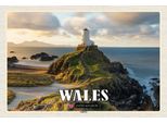 Vianmo Insegna In Legno 12X18 Cm Wales United Kingdom Anglesey Insel Meer
