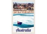 Vianmo Insegna In Legno 30X20 Cm Australien Strand Meer Wellen Sonne