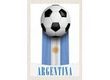 Vianmo Insegna In Legno 30X20 Cm Argentinien Flagge FußBall