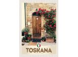 Vianmo Insegna In Legno 30X20 Cm Toskana Italien Natur Blumen TüR