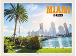 Vianmo Insegna In Legno 30X40 Cm Miami Usa City Stadt Meer Palme Urlaub