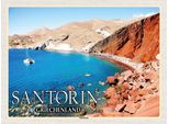 Vianmo Insegna In Legno 30X40 Cm Santorin Griechenland Red Beach Strand