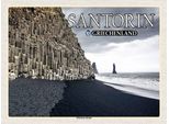 Vianmo Insegna In Legno 30X40 Cm Santorin Griechenland Schwarzer Strand