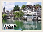 Vianmo Insegna In Legno 30X40 Cm ZüRich Schweiz Altstadt Fluss