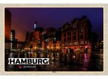Vianmo Insegna In Legno 20X30 Cm Hamburg Altona Stadt Nacht