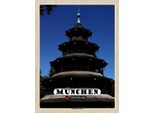 Vianmo Insegna In Legno 40X30 Cm MüNchen Chinesischer Turm Baukunst