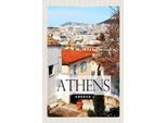 Vianmo Insegna In Legno 18X12 Cm Athens Greece Stadt Reiseziel