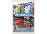 Vianmo Insegna In Legno 18X12 Cm Amsterdam Reiseziel Fahrrad