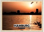 Vianmo Insegna In Legno 30X40 Cm Hamburg Winterhude Sonnenuntergang