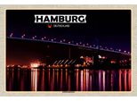 Vianmo Insegna In Legno 20X30 Cm Hamburg KöHlbrandbrüCke Nacht