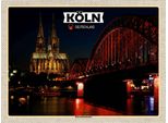 Vianmo Insegna In Legno 30X40 Cm KöLn HohenzollernbrüCke Nacht
