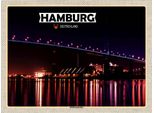 Vianmo Insegna In Legno 30X40 Cm Hamburg KöHlbrandbrüCke Nacht