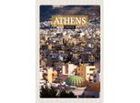Vianmo Insegna In Legno 18X12 Cm Athens Greece Blick Auf Die Stadt
