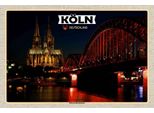 Vianmo Insegna In Legno 20X30 Cm KöLn HohenzollernbrüCke Nacht