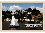 Vianmo Insegna In Legno 20X30 Cm Hamburg Treppenviertel Boot
