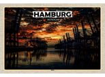 Vianmo Insegna In Legno 20X30 Cm Hamburg Hafen Sonnneuntergang