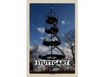 Vianmo Insegna In Legno 30X20 Cm Stuttgart Killesbergturm Architektur