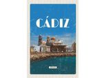 Vianmo Insegna In Legno 18X12 Cm Retro Cadiz Spain Altstadt Meer