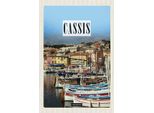 Vianmo Insegna In Legno 18X12 Cm Cassis France Altstadt Meer