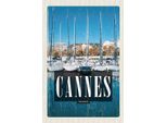 Vianmo Insegna In Legno 18X12 Cm Retro Cannes France Meerjacht