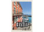Vianmo Insegna In Legno 18X12 Cm Retro Bastia Corsica Jachten Meer