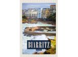 Vianmo Insegna In Legno 18X12 Cm Biarritz France Seebadsort Meer