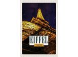 Vianmo Insegna In Legno 18X12 Cm Retro Eiffel Tower Eiffelturm Paris