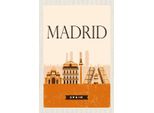 Vianmo Insegna In Legno 18X12 Cm Retro Madrid Spain Malerisches Bild