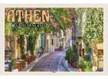 Vianmo Insegna In Legno 20X30 Cm Athen Griechenland Plaka Stadtteil