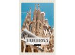 Vianmo Insegna In Legno 18X12 Cm Retro Barcelona Reiseziel Geschenk