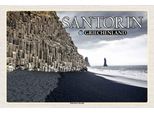 Vianmo Insegna In Legno 20X30 Cm Santorin Griechenland Schwarzer Strand