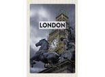 Vianmo Insegna In Legno 18X12 Cm London Big Ben Queen Elizabeth Tower