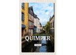 Vianmo Insegna In Legno 18X12 Cm Quimper France Altstadt Fluss Geschenk