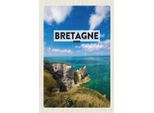 Vianmo Insegna In Legno 18X12 Cm Bretagne France Meer Berge