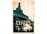 Vianmo Insegna In Legno 18X12 Cm Eiffel Tower Retro Bild Reiseziel