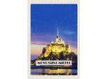 Vianmo Insegna In Legno 18X12 Cm Moint-Saint-Michel France Reiseziel